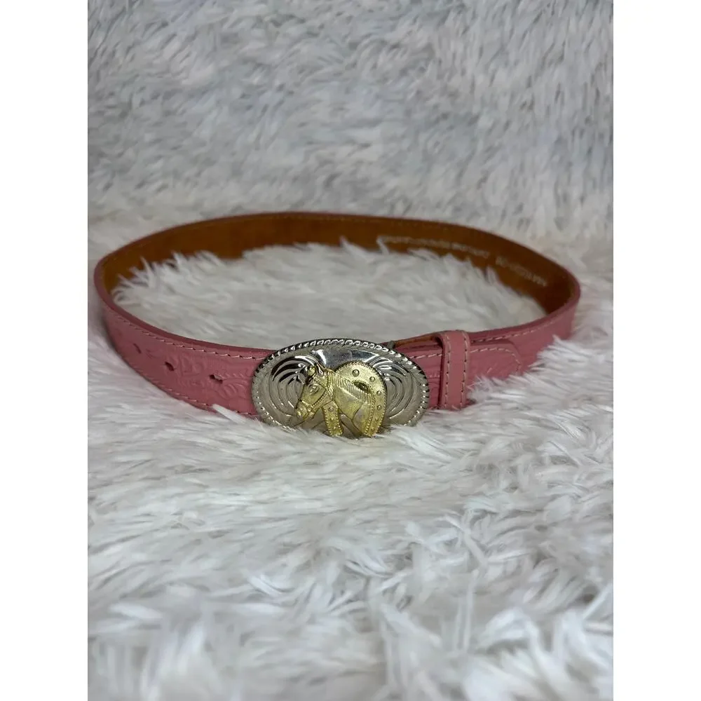 Nocona Belt Co Child’s Horse Buckle Genuine Leather Pink Size 26